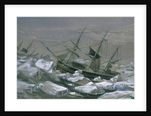 Shipment of James Clark Ross with the ships 'Erebus' and 'Terror' in search of the south magnetic pole by English School