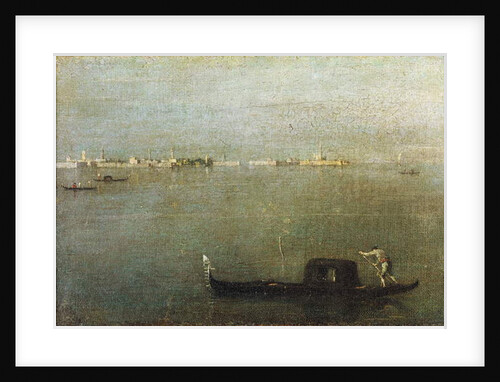 Gondola on Lagoon, Gray Lagoon c. 1765 by Francesco Guardi