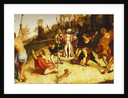 Martyrdom of St Stephen, division of Martinengo Altarpiece by Lorenzo Lotto by Lorenzo Lotto