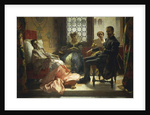 Torquato Tasso reading Liberated Jerusalem to Eleonora d'Este, 1865 by Domenico Morelli