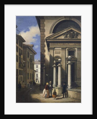 The Ambrosiana in Milan Going Towards Piazza San Sepolcro, 1853 by Amanzia Guérillot