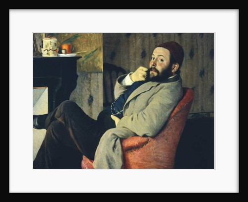 Diego Martelli by fireplace, 1879 by Federigo Zandomeneghi