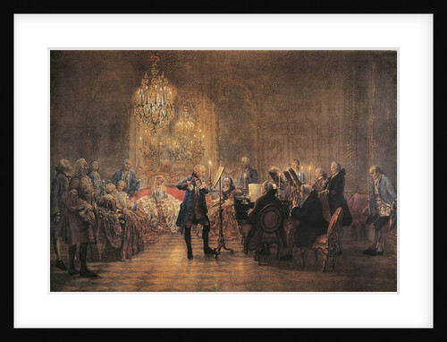 Concert for flute with Frederick the Great in Sanssouci, 1852 by Adolph Friedrich Erdmann von Menzel