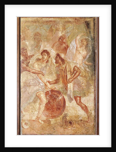 Ulysses and Diomedes recognizing Achilles disguised as the female Pyrrha among the Daughters of Lycomedes at Skyros, from Pompeii by Roman