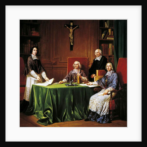 Signing Articles of Issy conference held in 1697 between Jacques Benigne Bossuet, Louis-Antoine Noailles Francois Fenelon, 1697 by French School