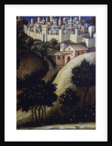 Adoration of the Magi Altarpiece, detail of central predella panel of Egypt, 1423 by Gentile da Fabriano