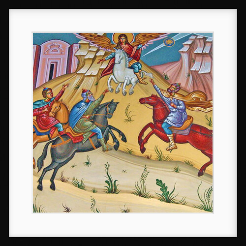 The Archangel Michael on a white horse seeing off Turk Invaders, Cyprus by Cypriot Cypriot