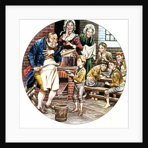 The artist's second interpretation of Oliver Twist asking for more by H. Devine
