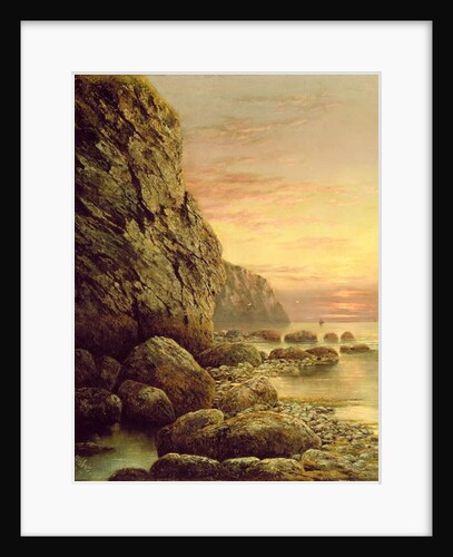 Seascape with Cliff at Sunset, 1889 by J. H. Blunt