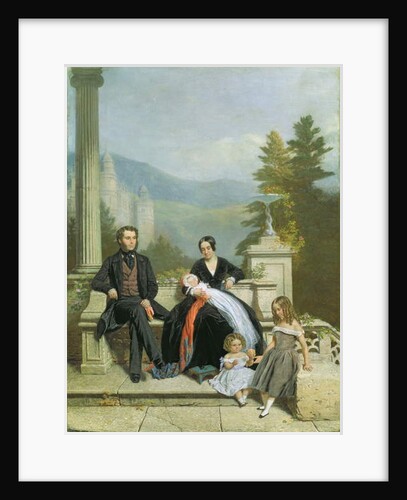 Henry Granville Fitzalan Howard with Minna Lyons and his three elder children, 1845 by Victor Dartiguenave