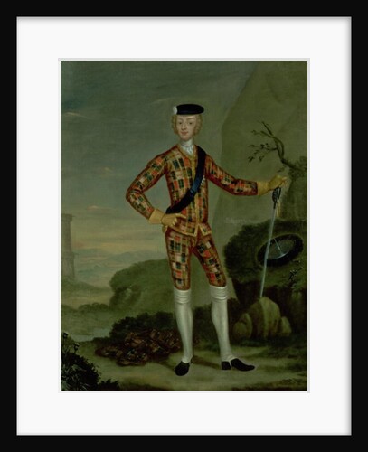 Prince Charles Edward in Tartan by Italian School