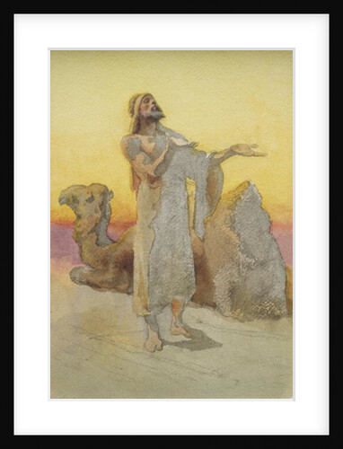 Study of an Arab Praying in the Desert with his Camel by Carl Haag