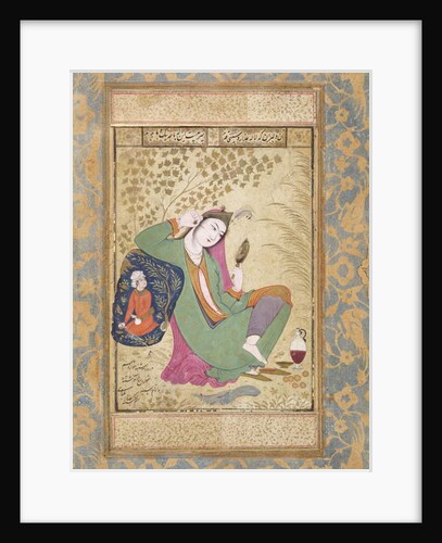 Lady with a Mirror, 16th/17th century by Riza-i Abbasi