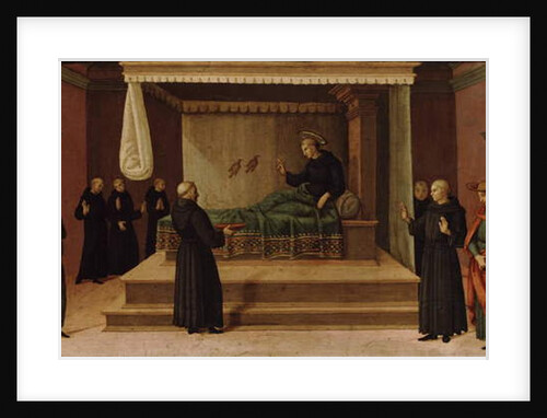 St. Nicholas of Tolentino restoring two partridges to life, c.1500-30 by Pietro Perugino