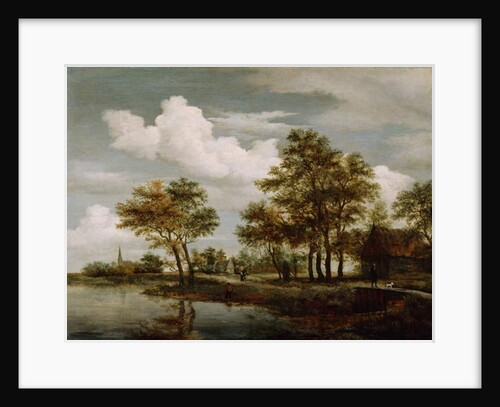 A River Scene, 1658 by Meindert Hobbema