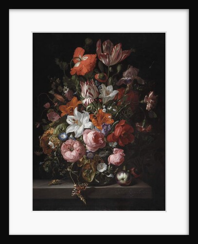 Flowers in a Glass Vase, 1704 by Rachel Ruysch