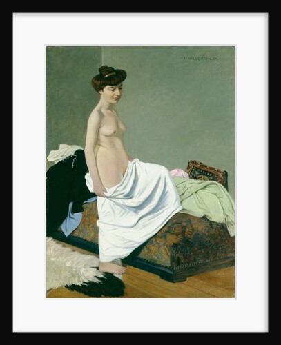 Standing nude holding a gown on her knee, 1904 by Felix Edouard Vallotton