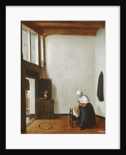 Interior with a woman combing a little girl's hair, c.1662 by Jacobus Vrel or Frel