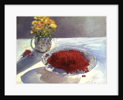 Still Life with Redcurrants and Marigolds, 1991 by Timothy Easton
