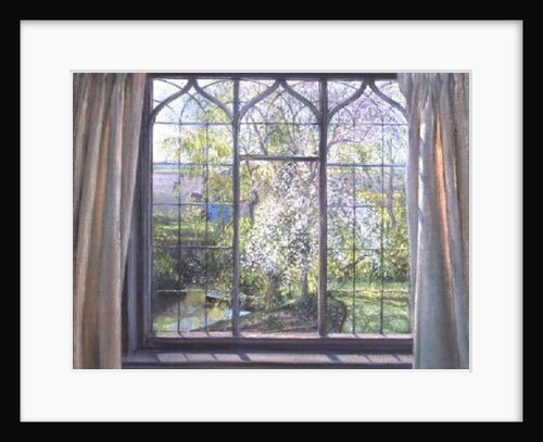 Apple Blossom Against Willow, 1990 by Timothy Easton