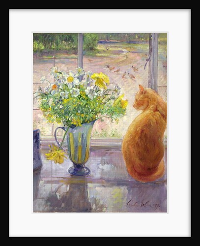 Striped Jug with Spring Flowers, 1992 by Timothy Easton