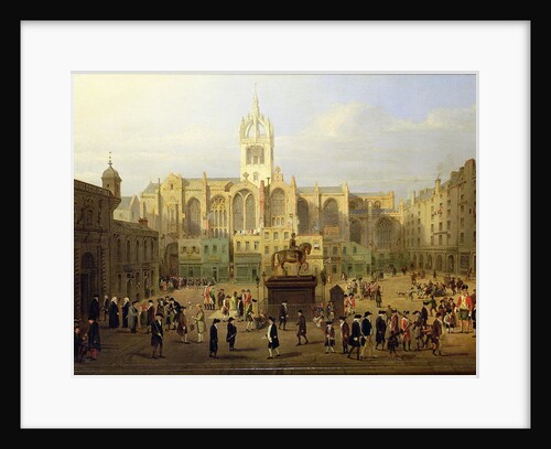 The Parliament Close and Public Figures of Edinburgh, about the End of the 18th Century by Wilkie Nasmyth & Stanfield Roberts