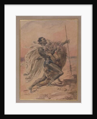 Struggle between a Warrior and a Lion by Alexandre Colin