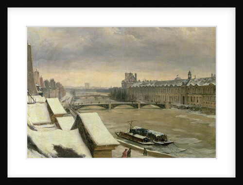 View of the Louvre in Winter by Hippolyte Victor Valentin Sebron