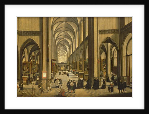 Interior of Antwerp cathedral with the Seven Sacraments, 1590 by Hendrik van Steenwyck