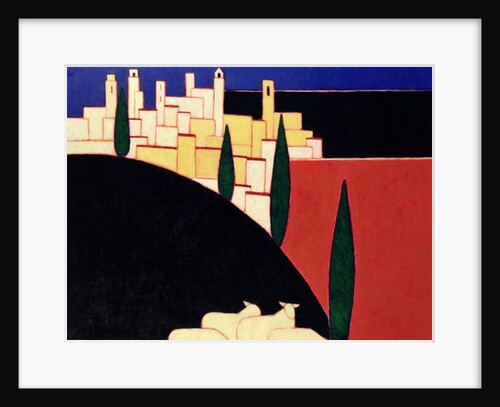 San Gimignano with Sheep, 1999 by Eithne Donne