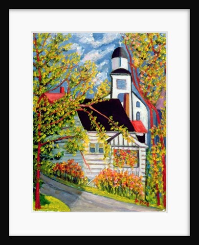 House with Church, Badeck by Patricia Eyre