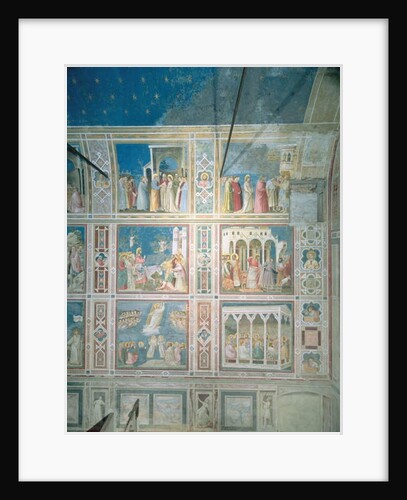 View of the frescoes on the left wall, c.1303-05 by Giotto (c.1266-1337)