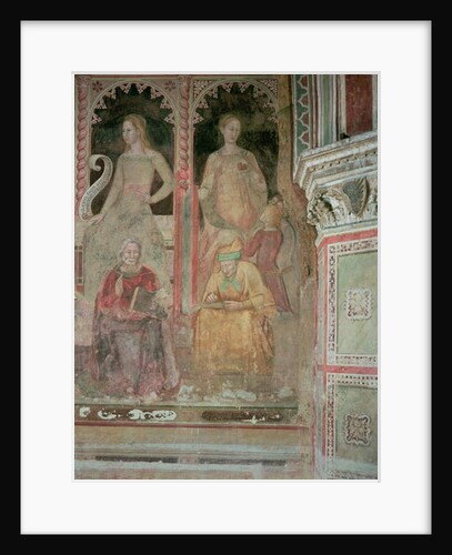 The Church Militant and Triumphant, in the Spanish Chapel, detail of Rhetoric, Cicero, Grammar and Aelius Donatus, 1366-68 by Andrea di Bonaiuto