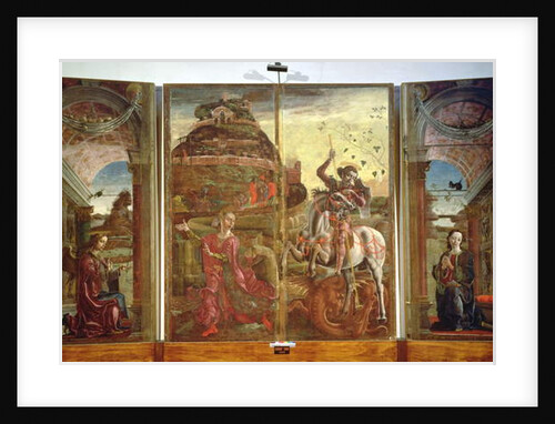 Polyptych depicting St. George and the Dragon and the Annunciation, 1469 by Cosimo Tura
