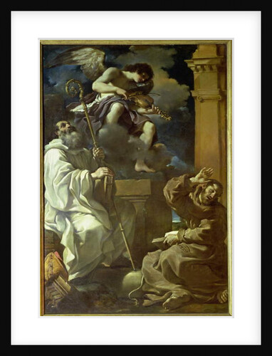 St. Francis in Ecstasy and St. Benedict with an Angel Musician, 1620 by Guercino