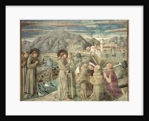 St. Francis Preaching to the Birds and Blessing Montefalco, 1452 by Benozzo di Lese di Sandro Gozzoli