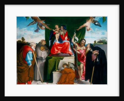 Madonna and Child enthroned with angels and saints, 1521 by Lorenzo Lotto