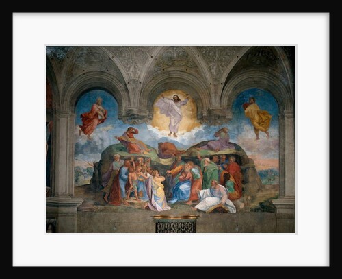 Transfiguration of Christ, painted on a piece of the wall in the sacristy by Girolamo da Carpi