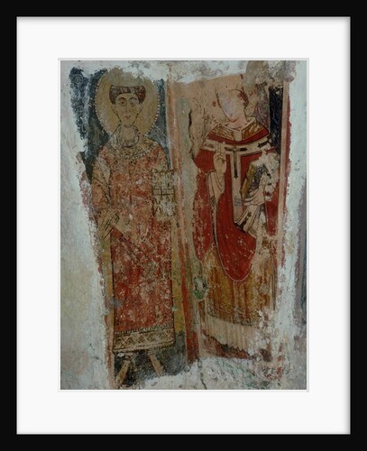 A deacon saint and a bishop saint by Byzantine School