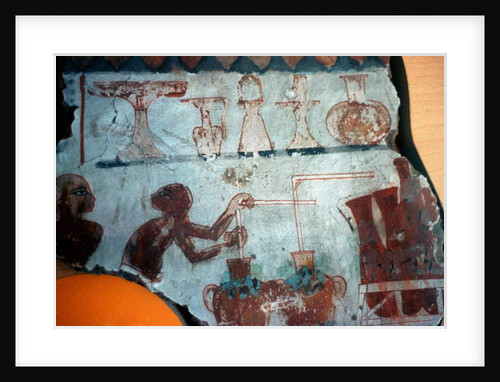 Fragment of a wall painting originally from Thebes, 1540-1479 BC by Egyptian Egyptian