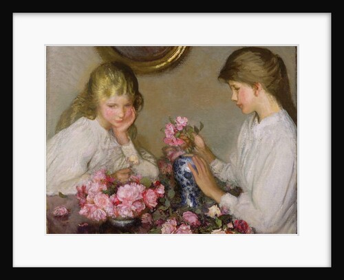 Two Girls Arranging Posies by George Clausen