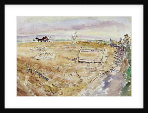 Upland Field with Harrows by Thomas Barclay Hennell