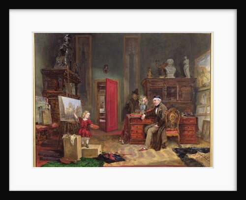 David Roberts and his granddaughter in his studio, c.1866 by John Ballantyne