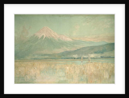 Dawn on the Sacred Mountain, the Fuji sun Half Hidden in the Clouds, 1889 by Alfred East