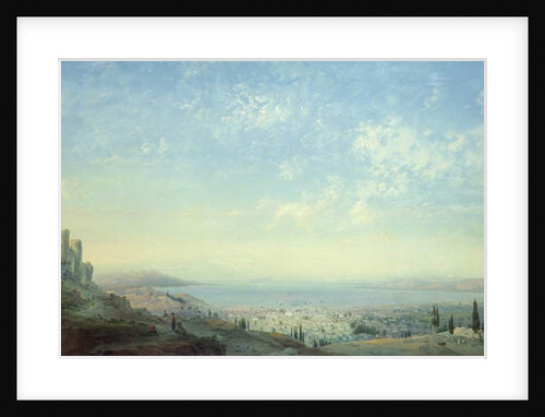 Smyrna from the Citadel on Mount Pagus, the Cesme Peninsula and the Gardens of Bornora with the Coast of Phocaea, 1839 by Carlo Bossoli