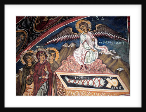 The Christ resurection Michael Archangel is showing the empty shroud to the three Mary by Anonymous