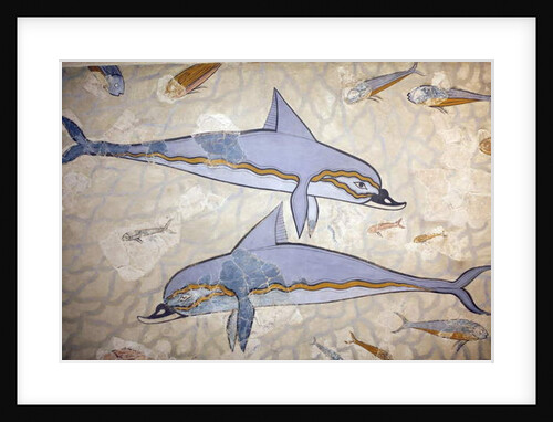 Minoan art. The Dolphin Fresco by Minoan Minoan