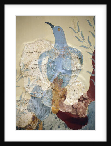 Minoen art. Detail of the Blue bird” Fresco by Minoan Minoan