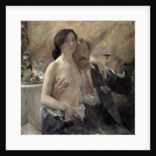 Self portrait with his wife and a sekt glass, 1902 by Lovis Corinth