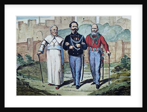 The Perfect Trinity: Pope Pius IX, Victor Emmanuel II and Garibaldi, 1870 by Italian School